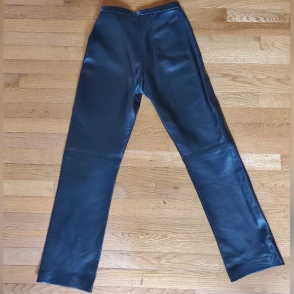 Vintage 100% Genuine Leather Pants, Black, Size 4 Mob Wife lambskin buttery soft - Picture 7 of 7
